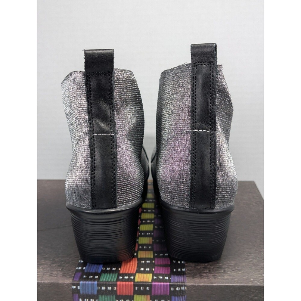 NIB Bernie Mev Maile Elastic Woven Wedge Bootie Womens Size 9 Pewter Silver - Picture 6 of 12